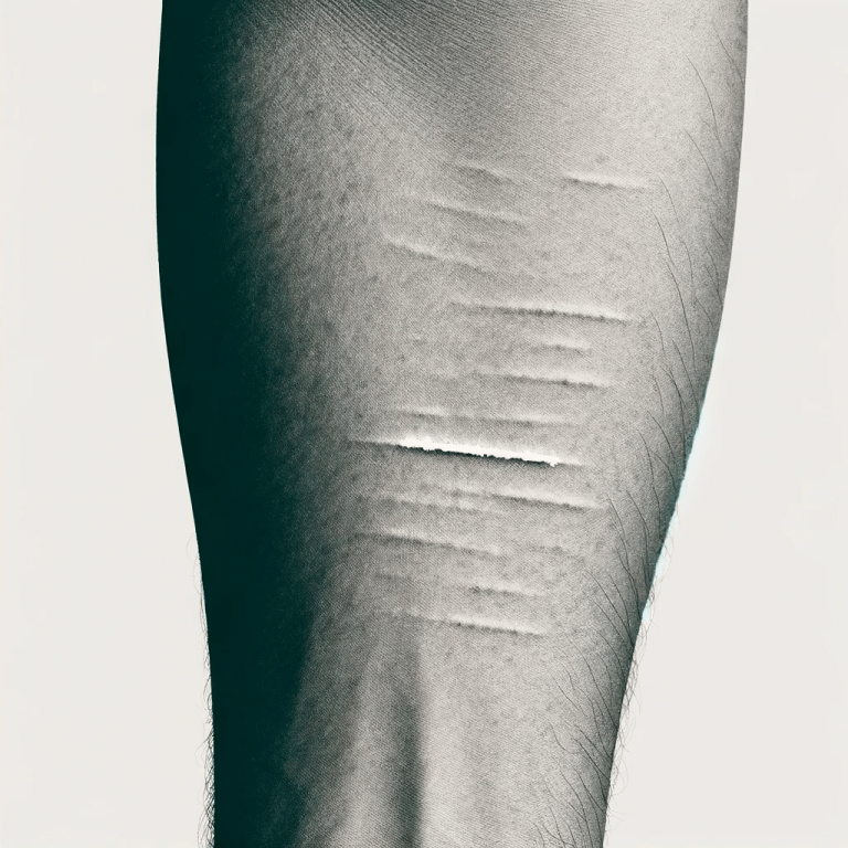 A subtly depicted image of a person's arm with less pronounced needle marks. The arm should be shown in a non-graphic manner, focusing on a healthy ap