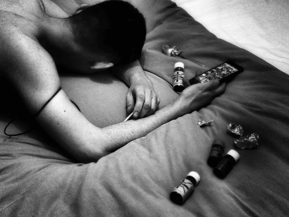 A man suffering after engaging in chemsex.