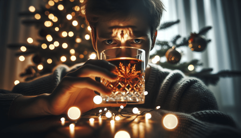 Illustration of a person with a conflicted expression. Alcohol abuse and domestic violence