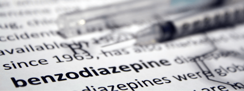 Text displaying definition of Benzodiazepine Addiction in medical journal