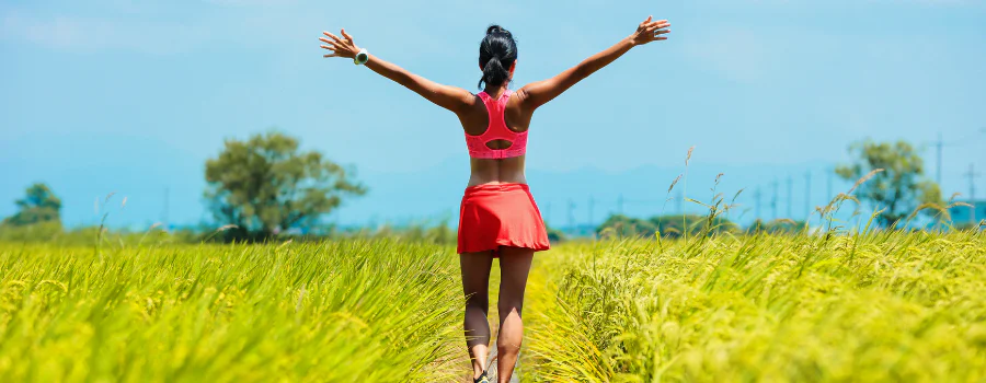 happy and healthy woman - free of substance abuse