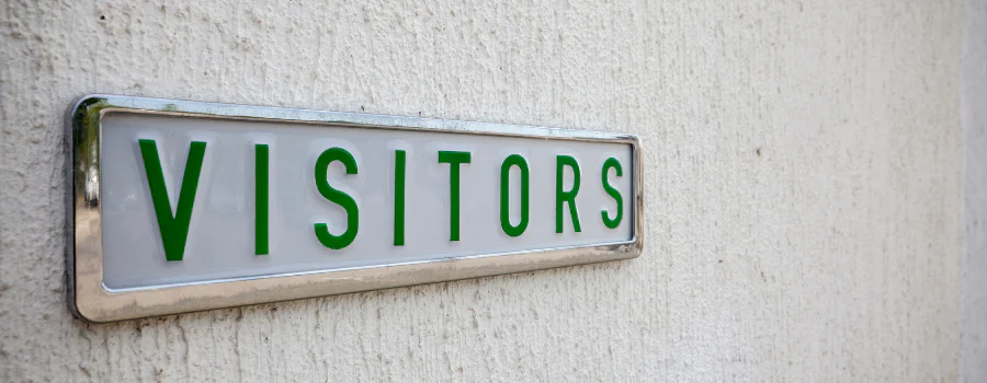 visitors sign - rehab rules