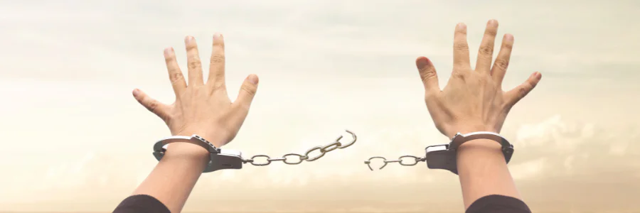 be free of drug use for good - broken handcuffs