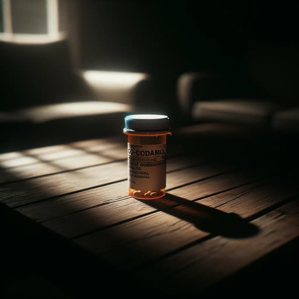 Co codamol addicts bottle on a table