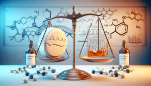 an image depicting a metaphorical balance scale in a medical setting