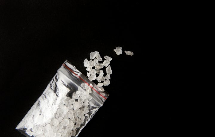 Conceptual,Image,Of,”bath,Salts”,Synthetic,Cathinones,Drugs,Narcotics,Concept. Monkey dust shown in a bag