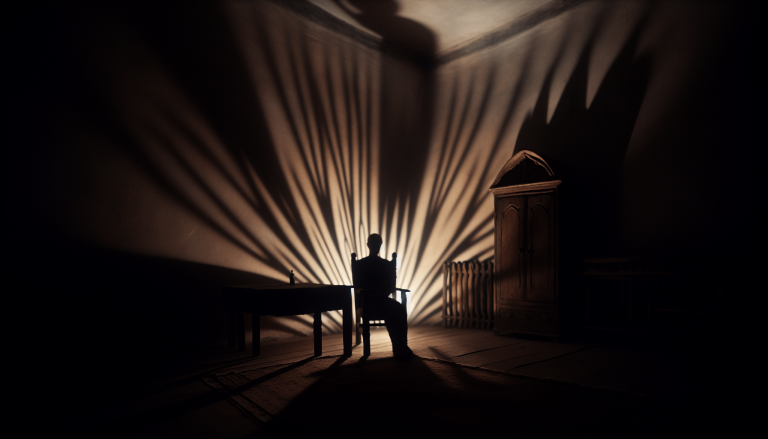 Depressed person sitting alone