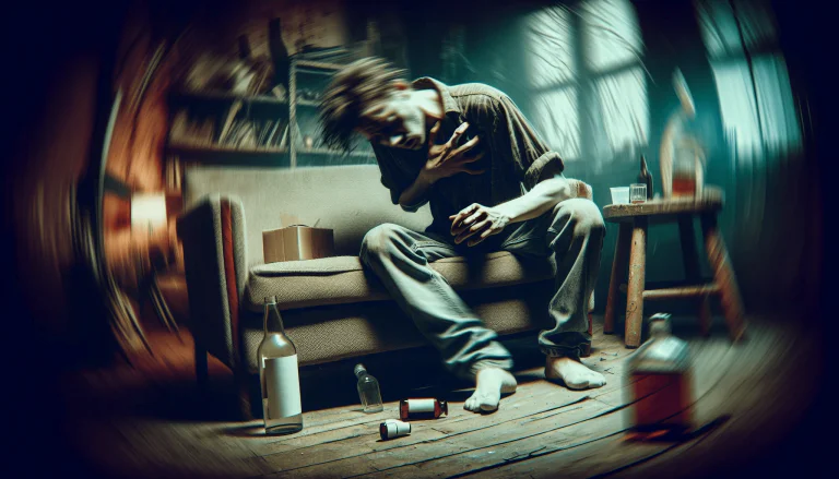 Illustration of a person experiencing withdrawal symptoms