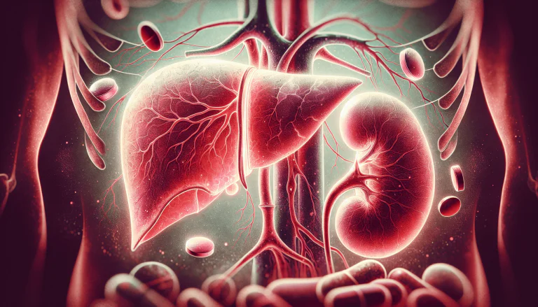 Illustration of liver and kidney