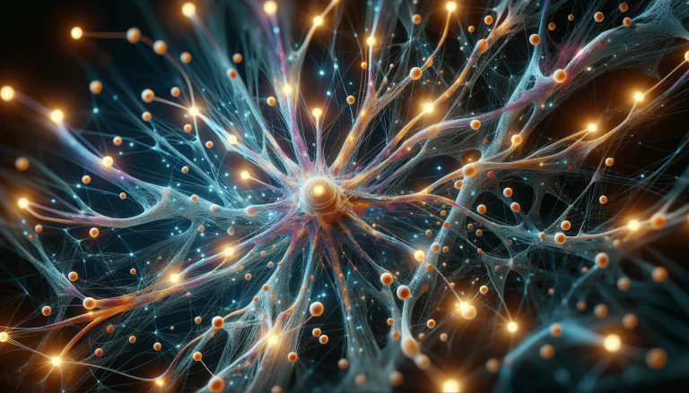 Illustration of nerve cells in the central nervous system