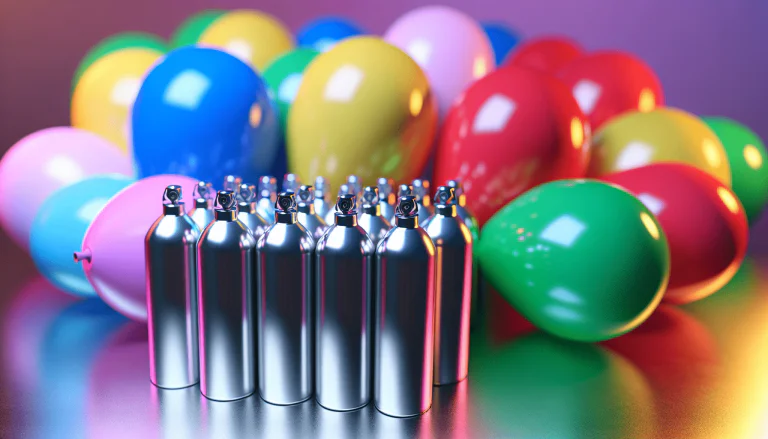 Laughing gas canisters and balloons