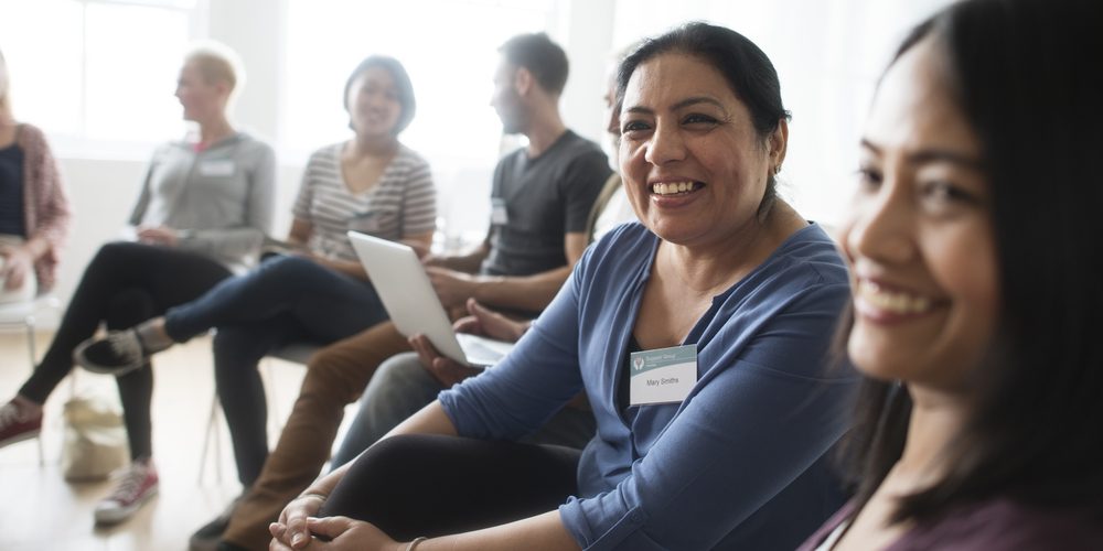 People,Meeting,Seminar,Office,Concept Supporting recovery and preventing relapse group