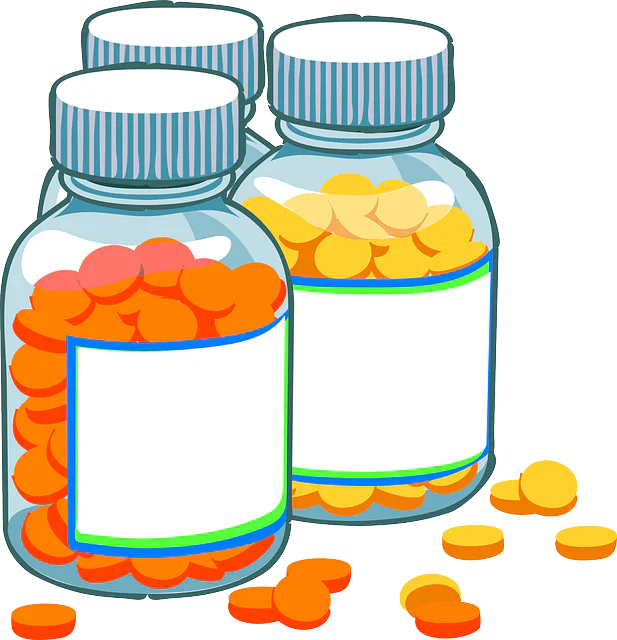 Cartoon pill bottles