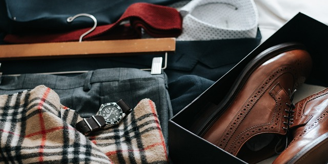 Work clothes laid out on the bed Work clothes laid out read for an interview