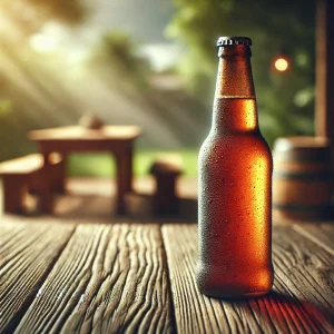 Beer bottle on a table