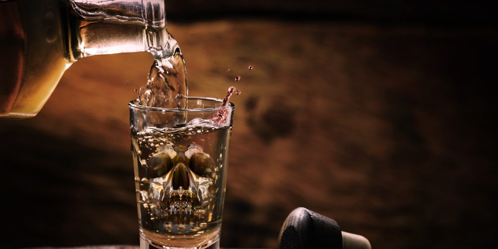 Drink,Bottle,And,Glass,With,Alcohol,Content.,Image,Of,Translucent Alcohol Poisoning