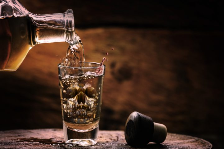 Drink,Bottle,And,Glass,With,Alcohol,Content.,Image,Of,Translucent Alcohol Poisoning