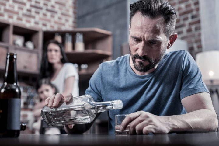 Drinking,Father.,Serious,Unhappy,Sad,Man,Sitting,At,The,Table Family Alcoholic