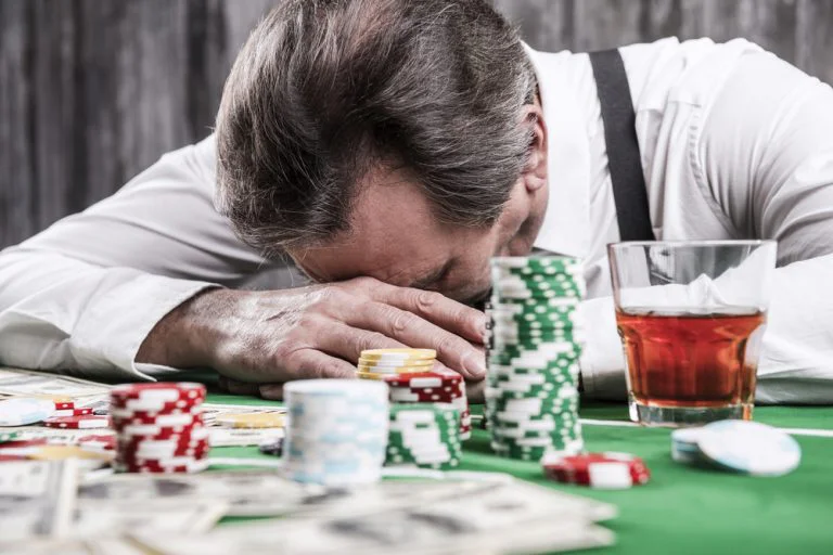 Man struggling with gambling addiction