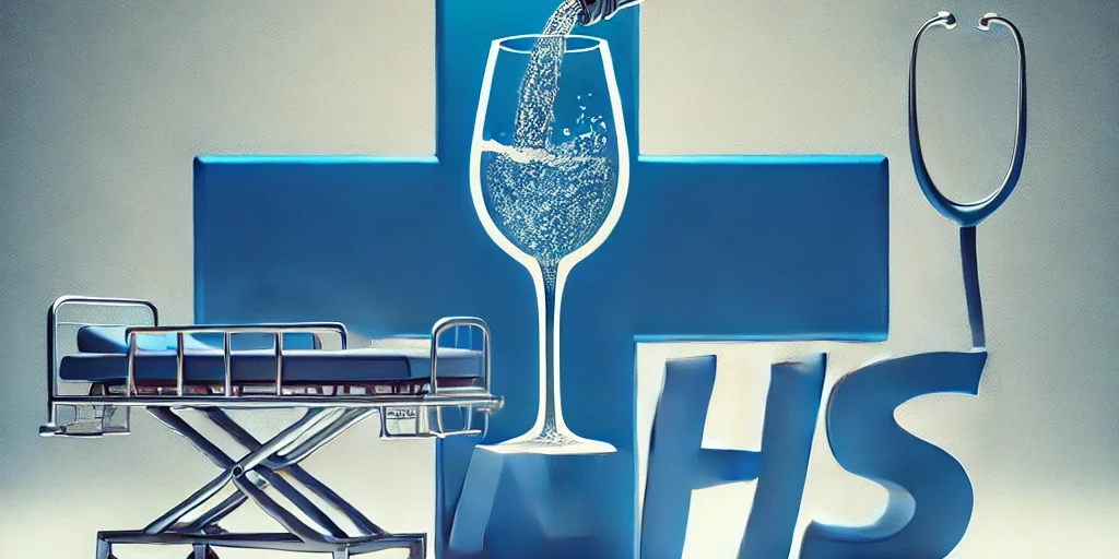 An impactful image for an article titled ‘Alcohol Abuse and the NHS Alcohol abuse and the NHS