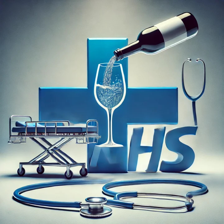 An impactful image for an article titled ‘Alcohol Abuse and the NHS Alcohol abuse and the NHS