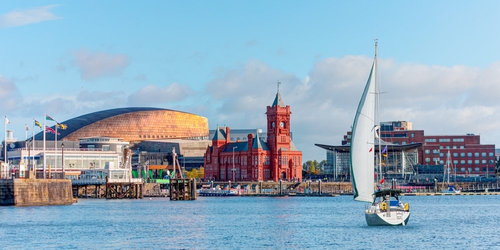 Panoramic,View,Of,The,Cardiff,Bay,-,Cardiff,,Wales Cardiff Bay