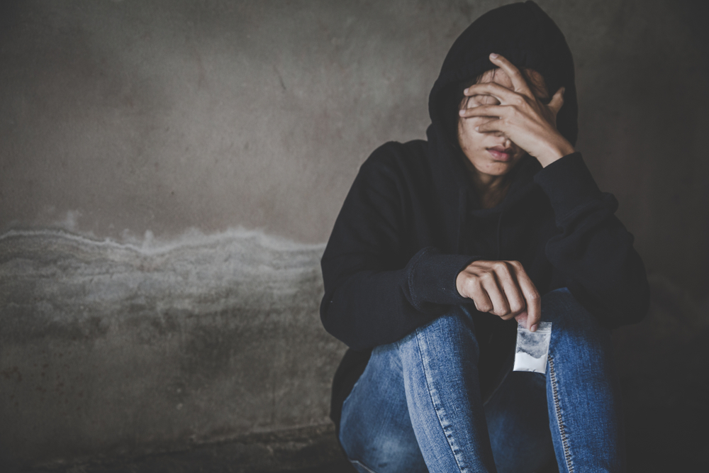 Cocaine Withdrawal shown through an individual struggling