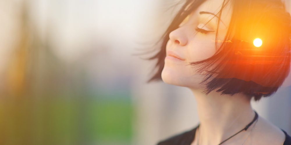 Double,Multiply,Exposure,Portrait,Of,A,Dreamy,Cute,Woman,Meditating Improvement in health after no alcohol