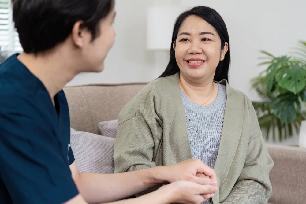 Compassionate,Doctor,Providing,Care,And,Support,To,A,Smiling,Patient A comfortable detox heroin detox being completed