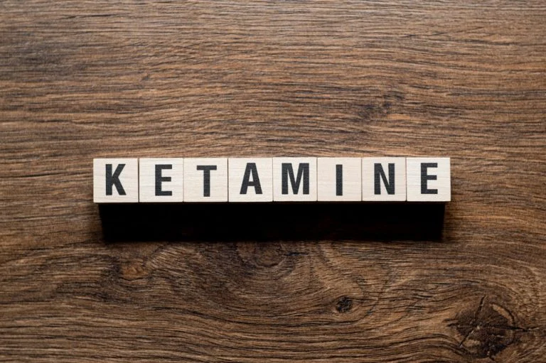 Ketamine written on wooden blocks