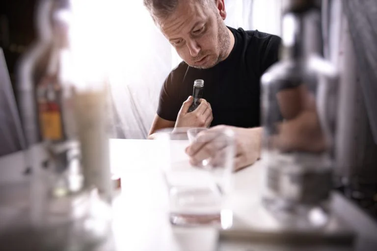 Man struggling with alcohol cravings