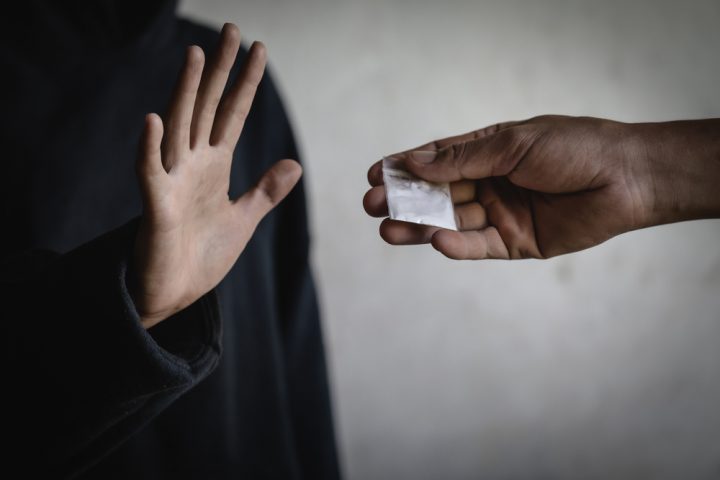 A,Woman,Making,A,Stop,Gesture,To,Drugs,,Stop,Drugs Quit Cocaine