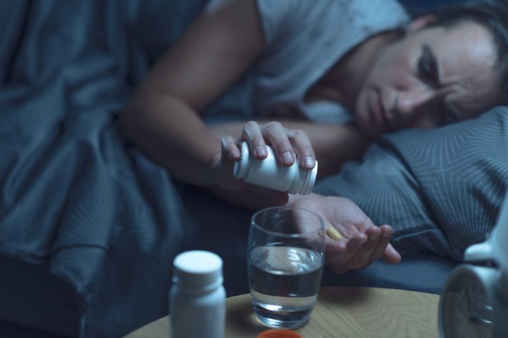 Sad,Exhausted,Woman,Lying,In,Bed,At,Night,,She,Wakes Temazepam addiction