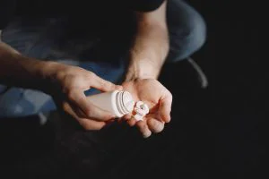 Lorazepam addiction shown through a man