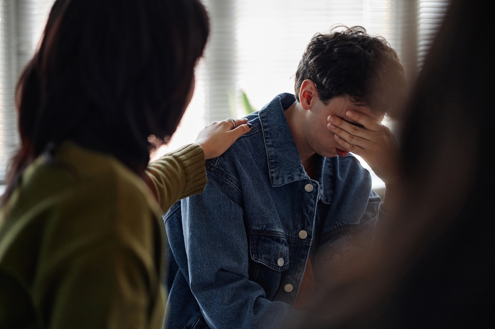 Young man in an alcohol intervention
